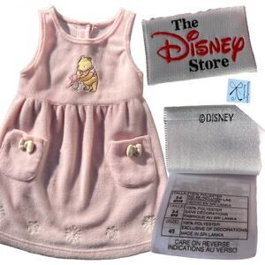 The Disney Store Classic Pooh and Piglet Snowflake Fleece Dress Kids Sz 4/5